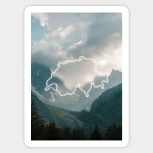 Switzerland Country Map | Luminous Landscapes Sticker